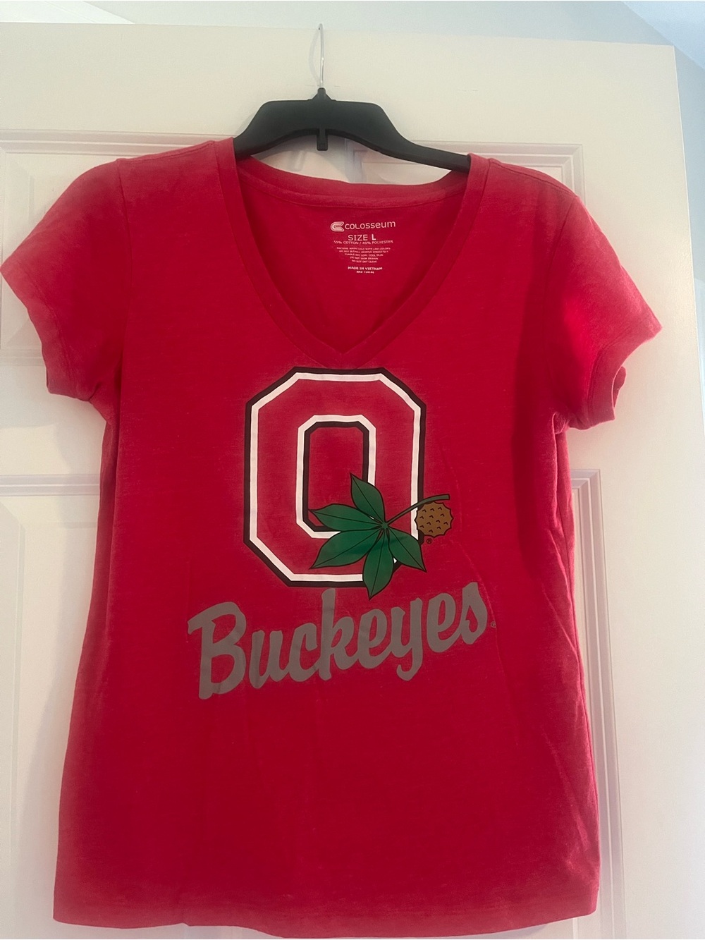 Colosseum Women's Red Ohio State Buckeyes V-Neck Tee